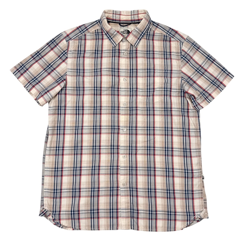 The North Face Shirt Mens Size Large Plaid Short‎ Sleeve Button Down Hiking